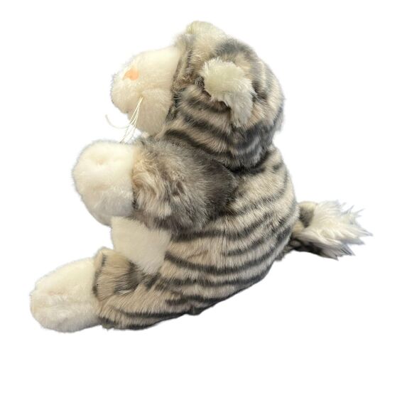 Unipak FatCat Kitty Tabby Cat Plush Gray White 10" Sitting Round Stuffed 2014 - Picture 3 of 8